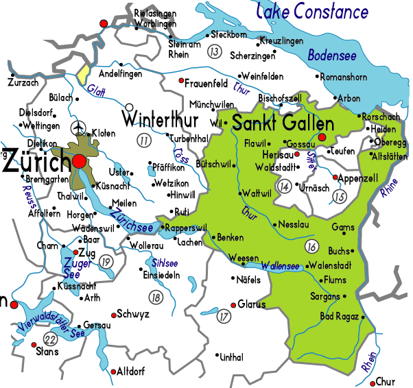 St. Gallen Province Map